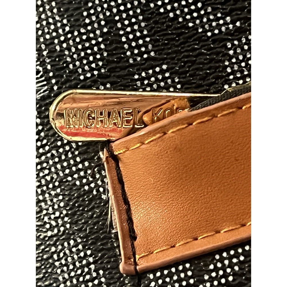 Michael Kors MK Logo Crossbody Bag Black Brown Adjustable Strap Purse Authentic - Picture 7 of 16